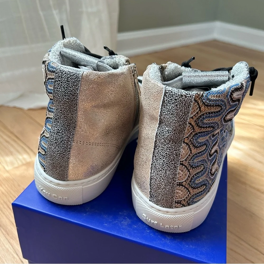 New p448 starbs Panama women’s shimmer high top sneakers shoes size 39 8.5‎ 9
